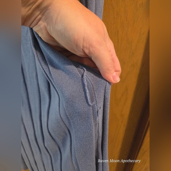 Blue Long Cardigan with Scarf - Picture 4 of 7